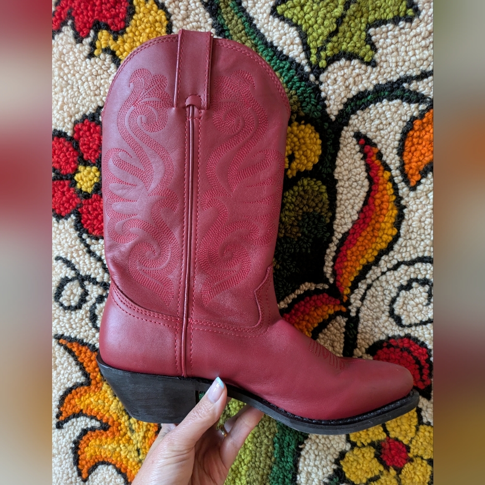 Red Western Leather Boots